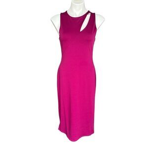 Gaze Cutout Detail Bodycon Dress Fuscia Pink M NWT